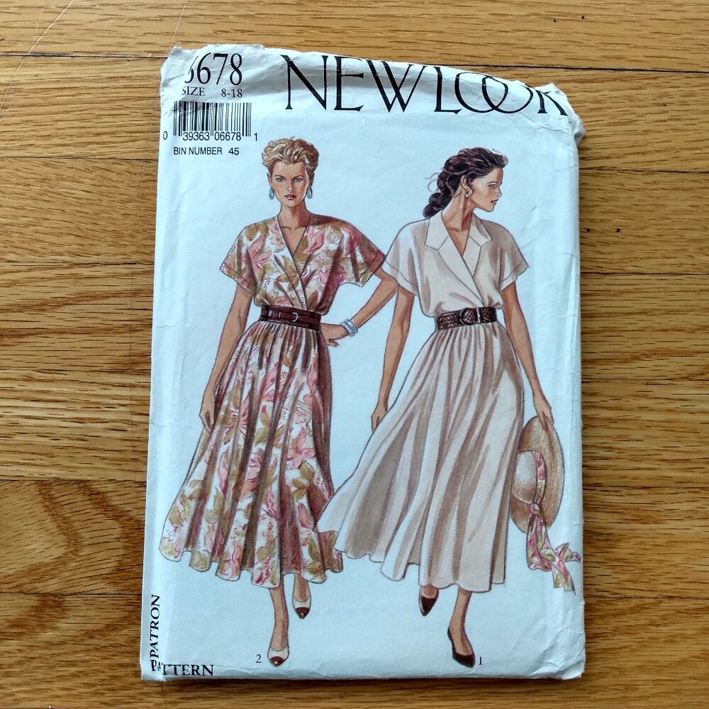 Vintage 80s Dress Sewing Pattern Size 8-18 Boho Long UNCUT New Look 6678